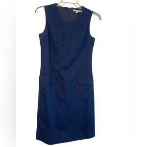 Boden Sheath sleeveless dress. Size US 8L with front hip pockets. GUC Navy blue